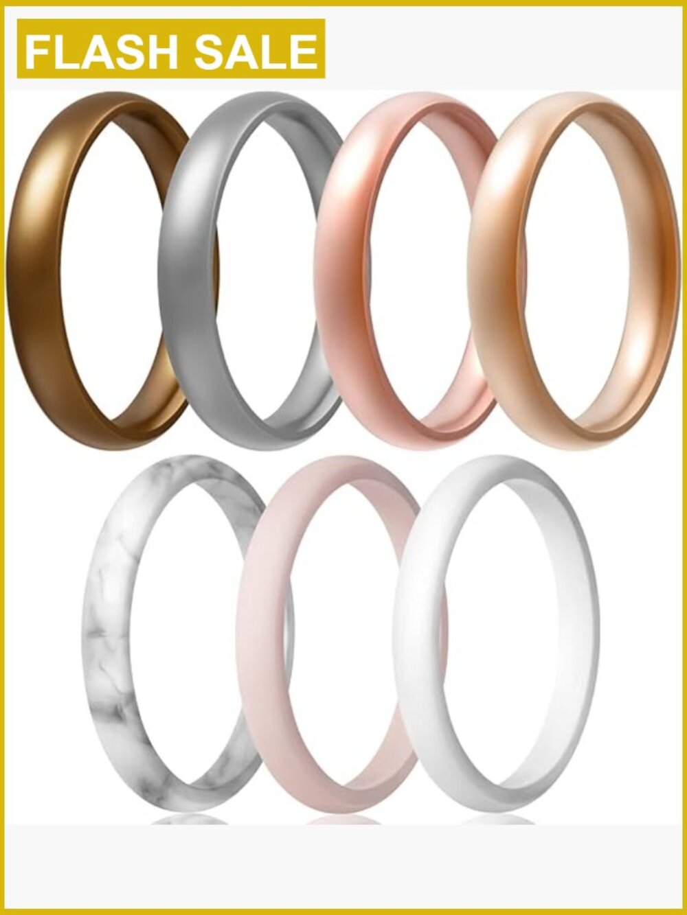 Silicone Wedding Bands Set Stackable Rings for Women Active Lifestyle